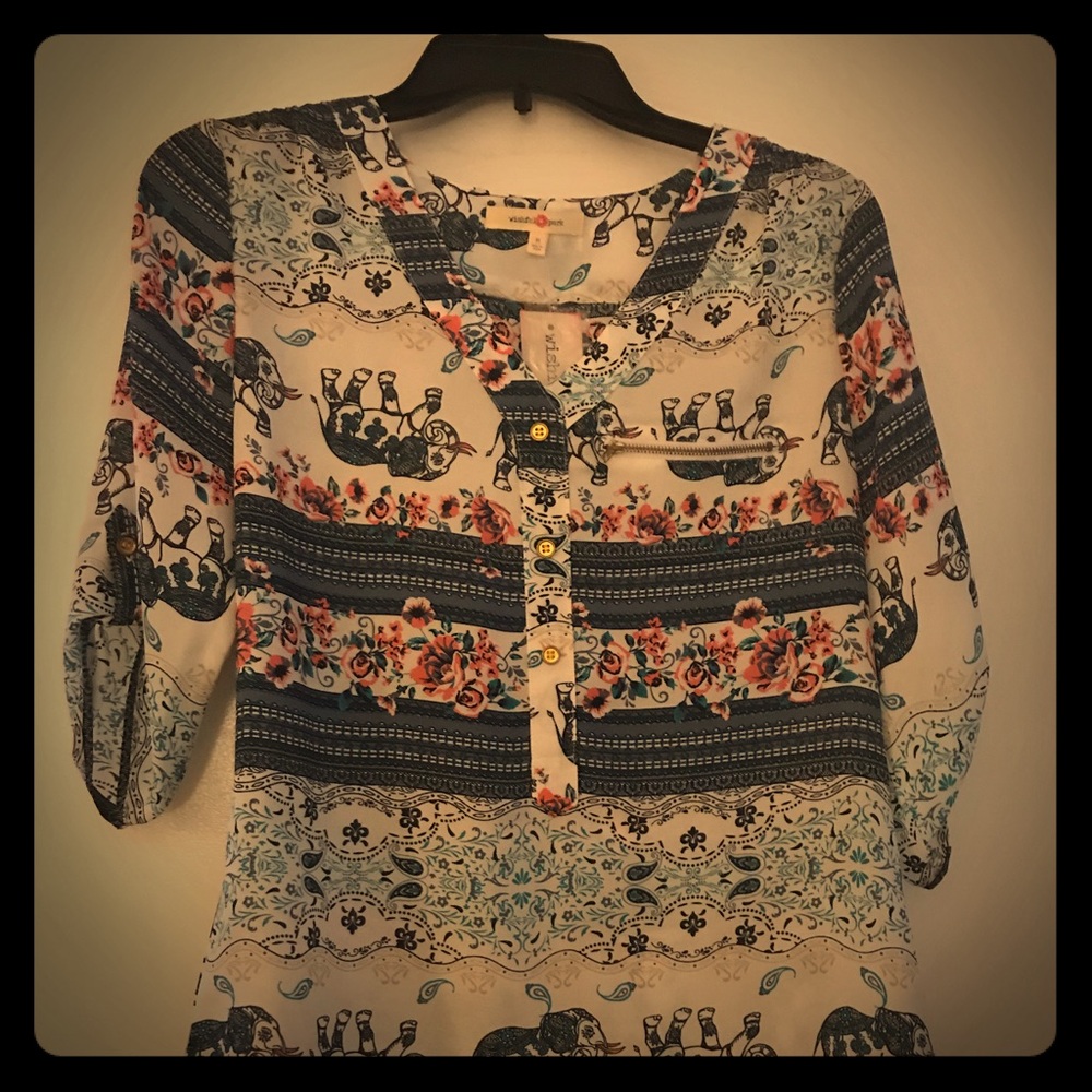 Wishful Park Medium Elephant Tunic Top